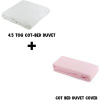 Junior Joy Baby 4.5 TOG Cot Bed Duvet and Duvet Cotton Cover Set 120x150cm - Pink