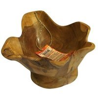 Handcrafted Teak Root Spiky Finger Bowl Unique Natural Art - Brown