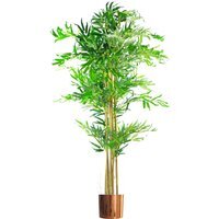 Realistic Artificial Bamboo Plants Trees - XL Copper Metal Planter - Green