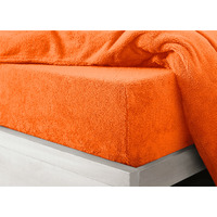Teddy Soft Cosy Thermal Fleece Fitted Sheet - Rust / Superking