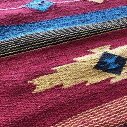 Sarkhan Handloom Kilim Rug - Red / 110cm x 60cm - thumbnail 3