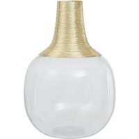 Haldis Large Blush Pink and Gold Ceramic Vase - Iron 25%,Glass 75%