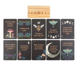 Mystical Forest Affirmation Cards With Wooden Stand - Brown - thumbnail 3