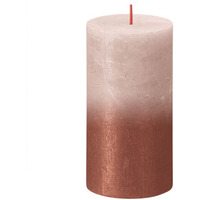 Bolsius Rustic Metallic Candle Faded Misty Pink Amber (130mm x 68 mm ) - Pink Amber