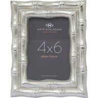 Hiba Silver Finish Bamboo Effect 4In X 6In Photo Frame - Silver