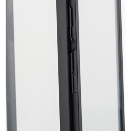 Steel and Glass Rectangular Lantern - Black / 39cm - thumbnail 5