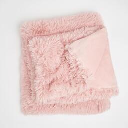 Sienna Fluffy Shaggy Blanket Throw Over Sofa Bed Fleece - Pink - thumbnail 4