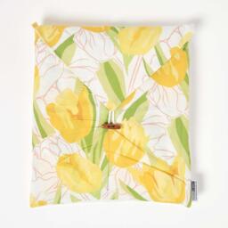 Yellow Tulips Printed Duvet Cover Set with Pillowcase - Yellow / Superking - thumbnail 4