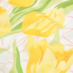 Yellow Tulips Printed Duvet Cover Set with Pillowcase - Yellow / Superking - thumbnail 3