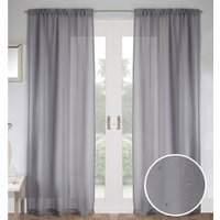 Pair of Slot Top Sheer Voile Panels with all over Diamantes - Grey / 183cm