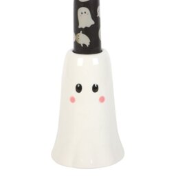Sweet Ghost Candle Holder with Taper Candle Halloween Decor Gift - White - thumbnail 2