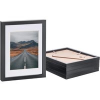 "Photo Frames with 5x7"" Mount - 8x10"" - Black - Pack of 5 - White" - image 1