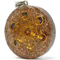 Multi Chakra Orgonite Power Pendant for Spiritual Healing, EMF Protection - Bronze