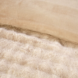 Aurora Soft Faux Fur Duvet Set - Champagne / Superking - thumbnail 2
