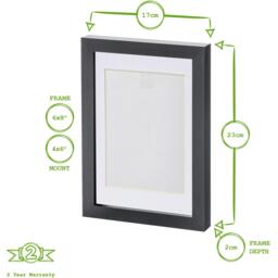 "Photo Frame with 4x6"" Mount - A5 (6x8"") - White - Grey" - thumbnail 3