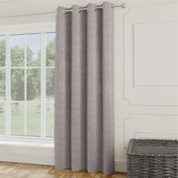 Royale Silver Boucle Eyelet Thermal Room Darkening Single Door Curtain - Silver - thumbnail 4