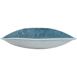 Arcticus Noel Embroidered Piped Velvet Cushion - Blue / 80 Polyester 20 Feather - thumbnail 3