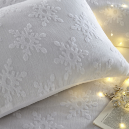 Snowflake Tufted Cotton Duvet Cover Set - White / Double - thumbnail 3