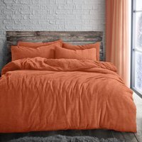 Teddy Rust Soft Cosy Thermal Fleece Duvet Set - Rust / Double