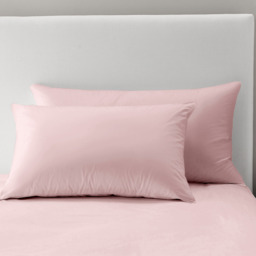 Soft Touch Plain Microfibre Duvet Cover and Pillowcase Set - Pink / Double - thumbnail 4