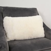 Short Pile Sheepskin Cushion - Ivory / Rectangle Cushion - thumbnail 1