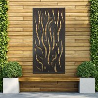 MirrorOutlet Amarelle Extra Large Metal Flame design Garden screen 180cm X 90cm - Black - image 1