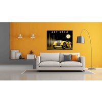 The Woman in the Car - Wrapped Canvas Graphic Art Print - Yellow / 101cm / 152cm
