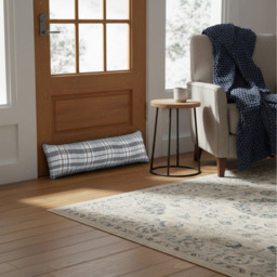 Classic Check Draught Excluder - Grey - thumbnail 3