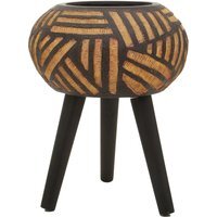 Darnell Natural And Black Tapered Planter - Black