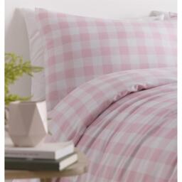 Cottagecore Gingham Duvet Cover Set - Pink / Single - thumbnail 2