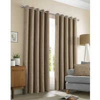 Amberley Thermal Interlined Chenille Curtains - Eyelet - 100% Polyester, Earth, 229cm x 229cm (Pair) - Earth / 229.0cm