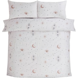 Manifesting Polycotton Duvet Set With Pillowcase - White / Single - thumbnail 2