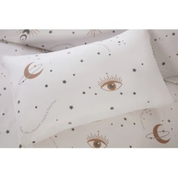 Manifesting Polycotton Duvet Set With Pillowcase - White / Single - thumbnail 3