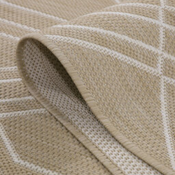 Beige Abstract Outdoor Rug - Basata - Beige / 160cm x 230cm - thumbnail 3