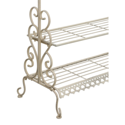 Wrought Iron Clothes Shoe Rack Coat Stand Garment Hanging Rail - Distressed Cream - thumbnail 5