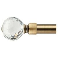 16-19mm Cristalla Extendable Eyelet Metal Curtain Pole Set - Antique Brass / 160cm