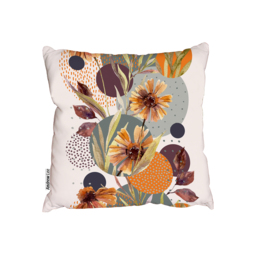 Watercolor Flowers And Leafs Outdoor Cushion - Orange / 60cm - thumbnail 2