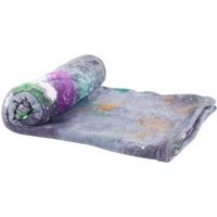 Graffiti Printed Fleece Throw - Grey