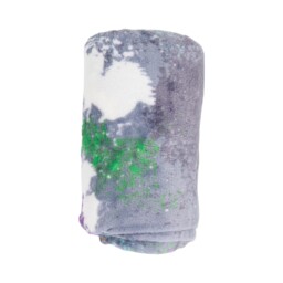 Graffiti Printed Fleece Throw - Grey - thumbnail 2