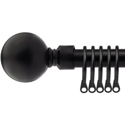 16-19mm Sphere Extendable Durable Metal Curtain Pole Set - Black / 120cm - thumbnail 2