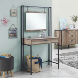 Stretton Dressing Table With Mirror - Rustic Oak - thumbnail 3