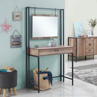Stretton Dressing Table With Mirror - Rustic Oak - thumbnail 1