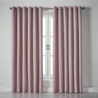 Linen Look Eyelet Ring Top Blackout Curtains - Blush / 137cm / 161cm - image 1