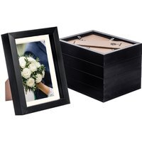 "3D Box Photo Frames - 5 x 7"" with 4 x 6"" Mount - Pack of 5 - Black" - image 1