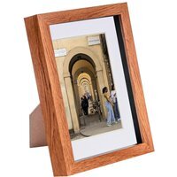 "3D Box Photo Frames with 4"" x 6"" Mounts - A5 (6"" x 8"") - Dark WoodWhite - Dark Wood/White"