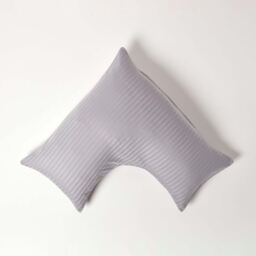 330 Thread Count Egyptian Cotton V Shape Pillowcase - Grey - thumbnail 2