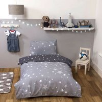 Dreamscene Galaxy Texture Stars Kids Duvet Cover Bedding Set   - Grey / Double - thumbnail 1