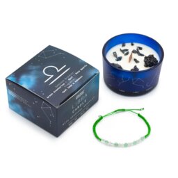 Libra Zodiac Crystal Candle Gemstone Bracelet Balance Harmony - Blue - thumbnail 2