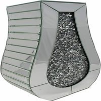 Silver Vase Crushed Mirrored Flower Pot Floating Shape - Silver - image 1