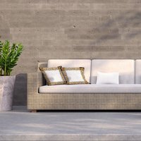 Scarf gold metal objects Outdoor Cushion - Yellow / 60cm - thumbnail 1